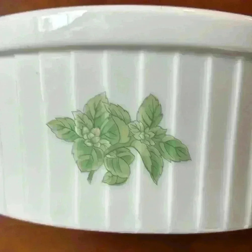 Shafford Herbs And Spices Oven To Table Porcelain Souffle Dish Vintage 1980's - Picture 8 of 8